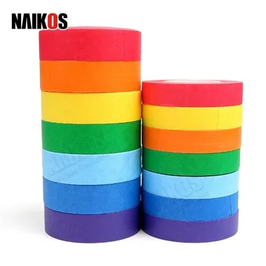जीवंत इंद्रधनुषी रंग का मास्किंग टेप